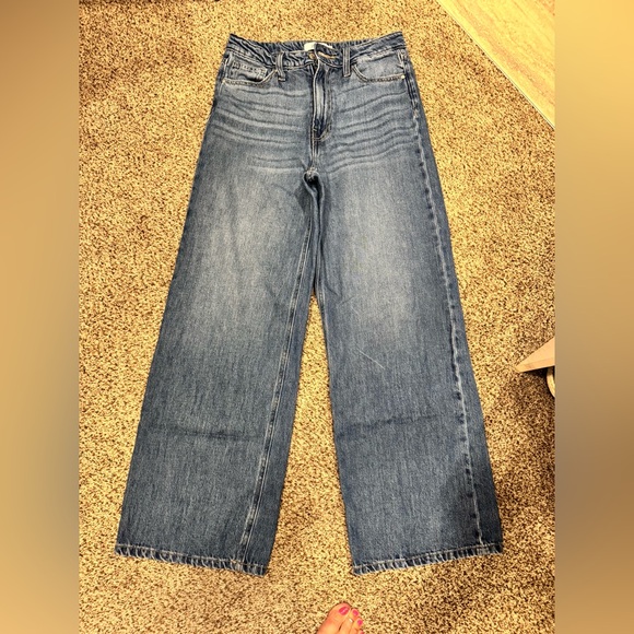 NWOT- Zenana Outfitters Blue Achilles Ultra Rise Flare Wide-Leg Jeans - Picture 4 of 8